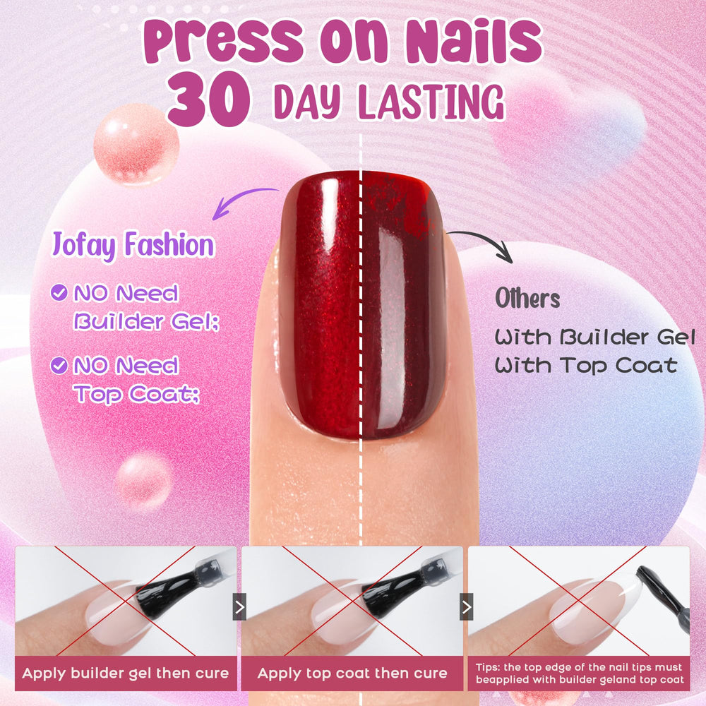 Uñas cortas Jofay Fashion con ojo de gato para acabado suave y natural.