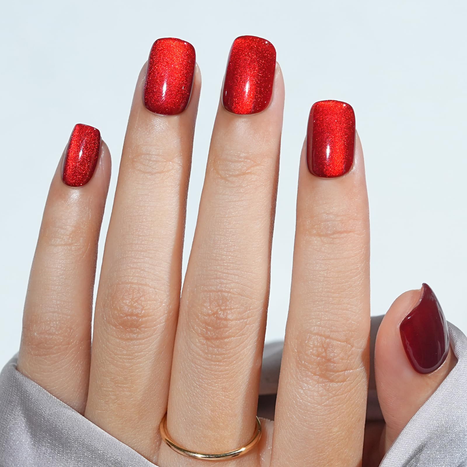 Uñas postizas Jofay Fashion rojas con pegamento incluido para aplicación rápida