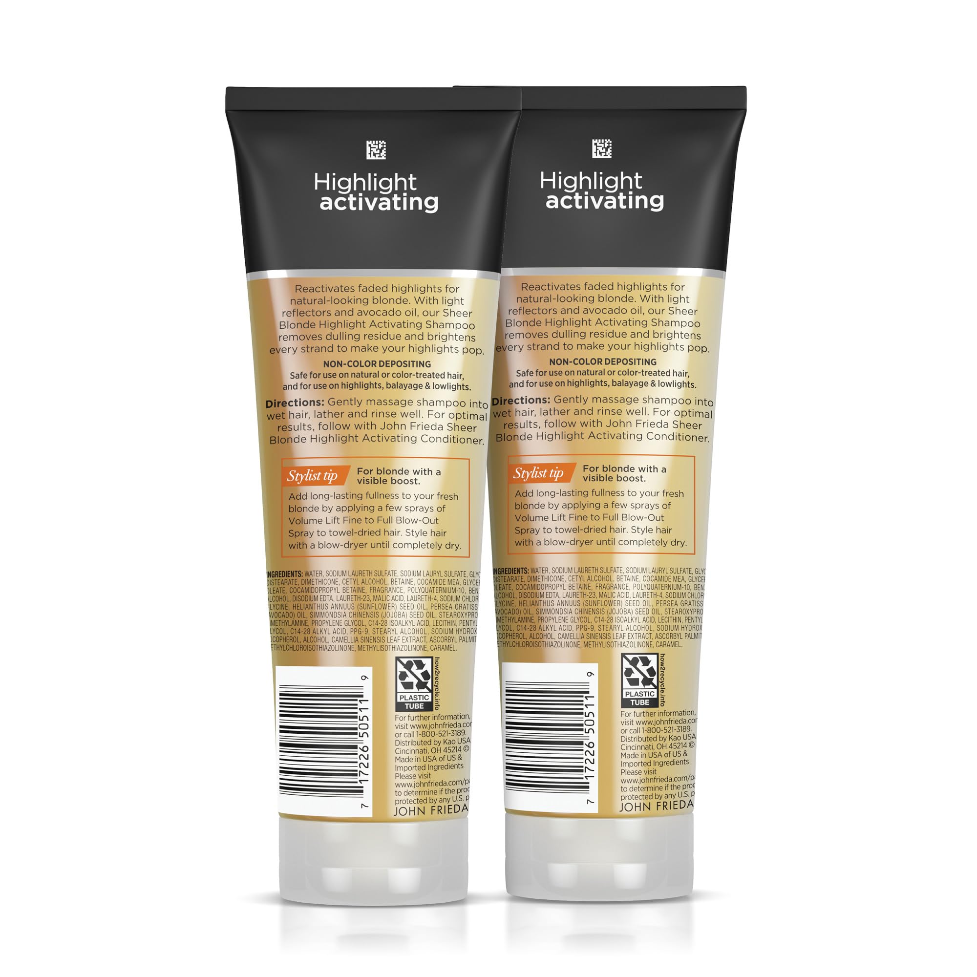 Envase práctico de John Frieda, champú para rubio y reflejos, lista para usar