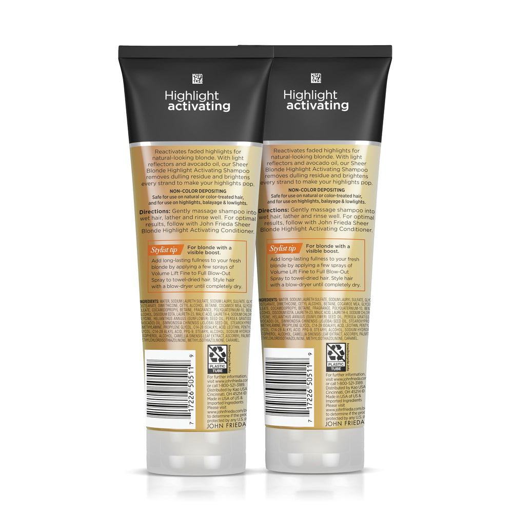 Envase práctico de John Frieda, champú para rubio y reflejos, lista para usar