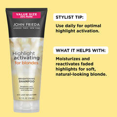 Champú activador de reflejos John Frieda, cabello rubio iluminado y brillo
