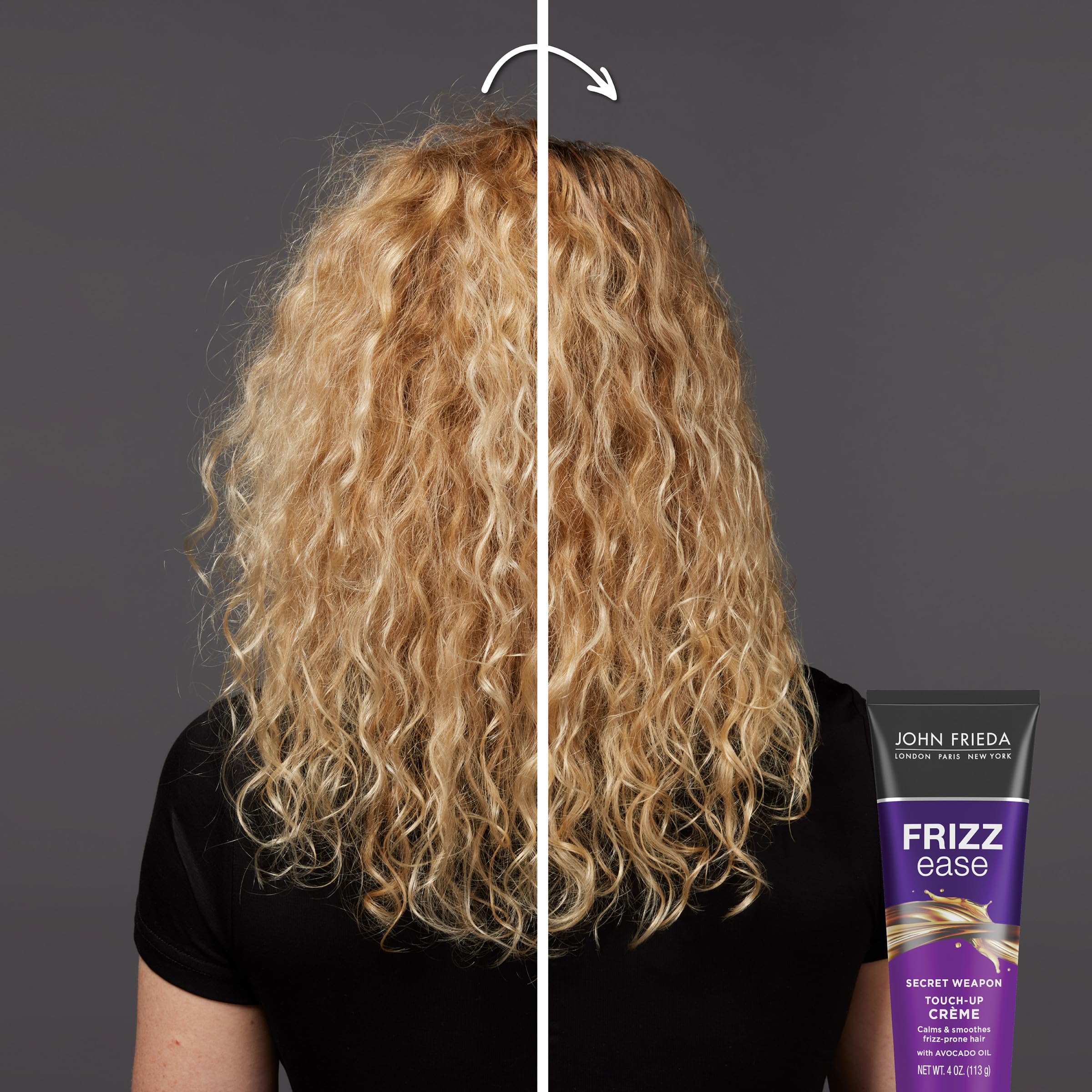 John Frieda crema de retoque, aplicar en cabello húmedo para peinar.