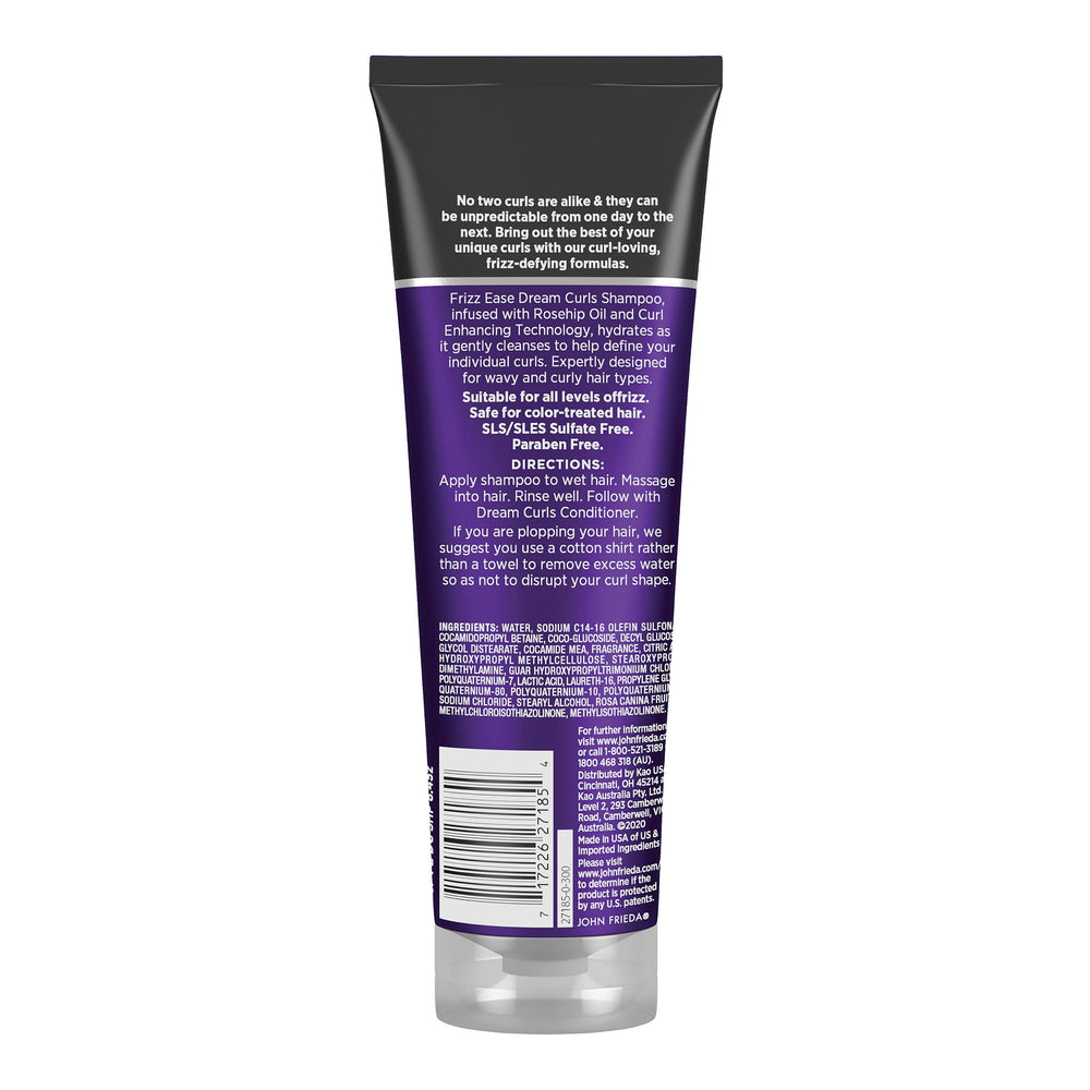 John Frieda Dream Curls Champú con aceite de rosa, hidratación suave