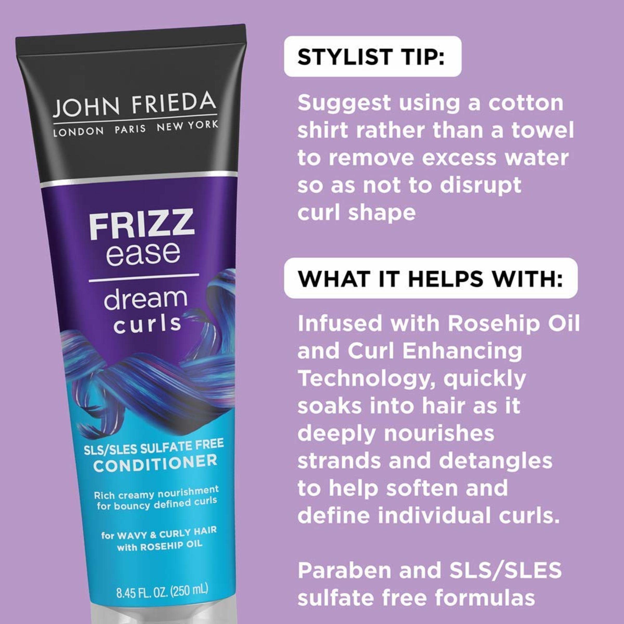 Con Dream Curls, aplicación suave para desenredar y rizos definidos.