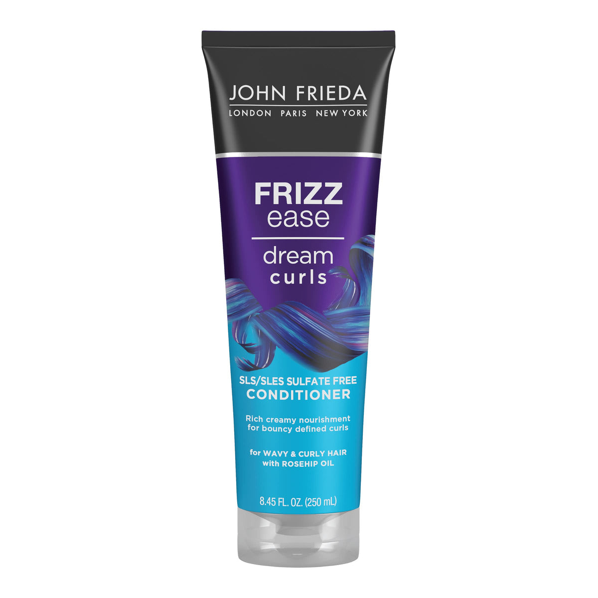 John Frieda Dream Curls: botella del acondicionador, define rizos y controla el frizz.