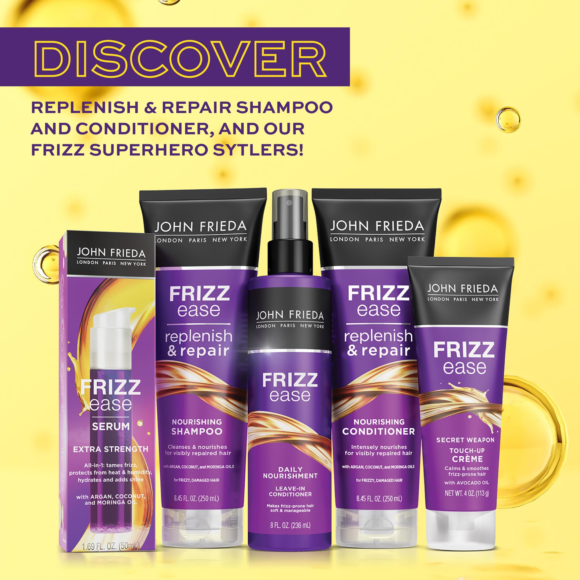 John Frieda Frizz Ease Replenish & Repair: cabello sin frizz con tecnología anti-damage.