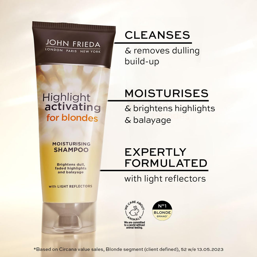 John Frieda Sheer Blonde cabello dorado más suave y brillante.