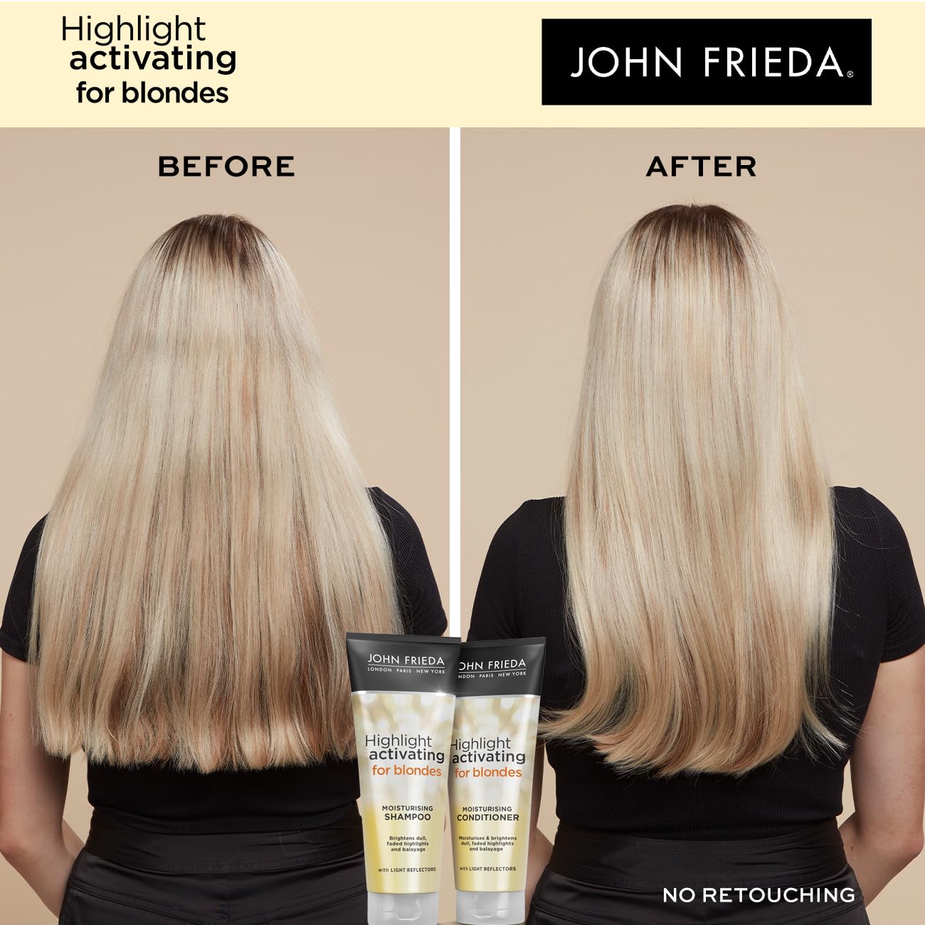 John Frieda Sheer Blonde fragancia cítrica que deja sensación fresca.