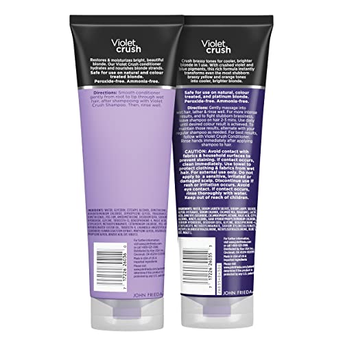 John Frieda Violet Crush paquete de dos, ideal para cabello rubio procesado.