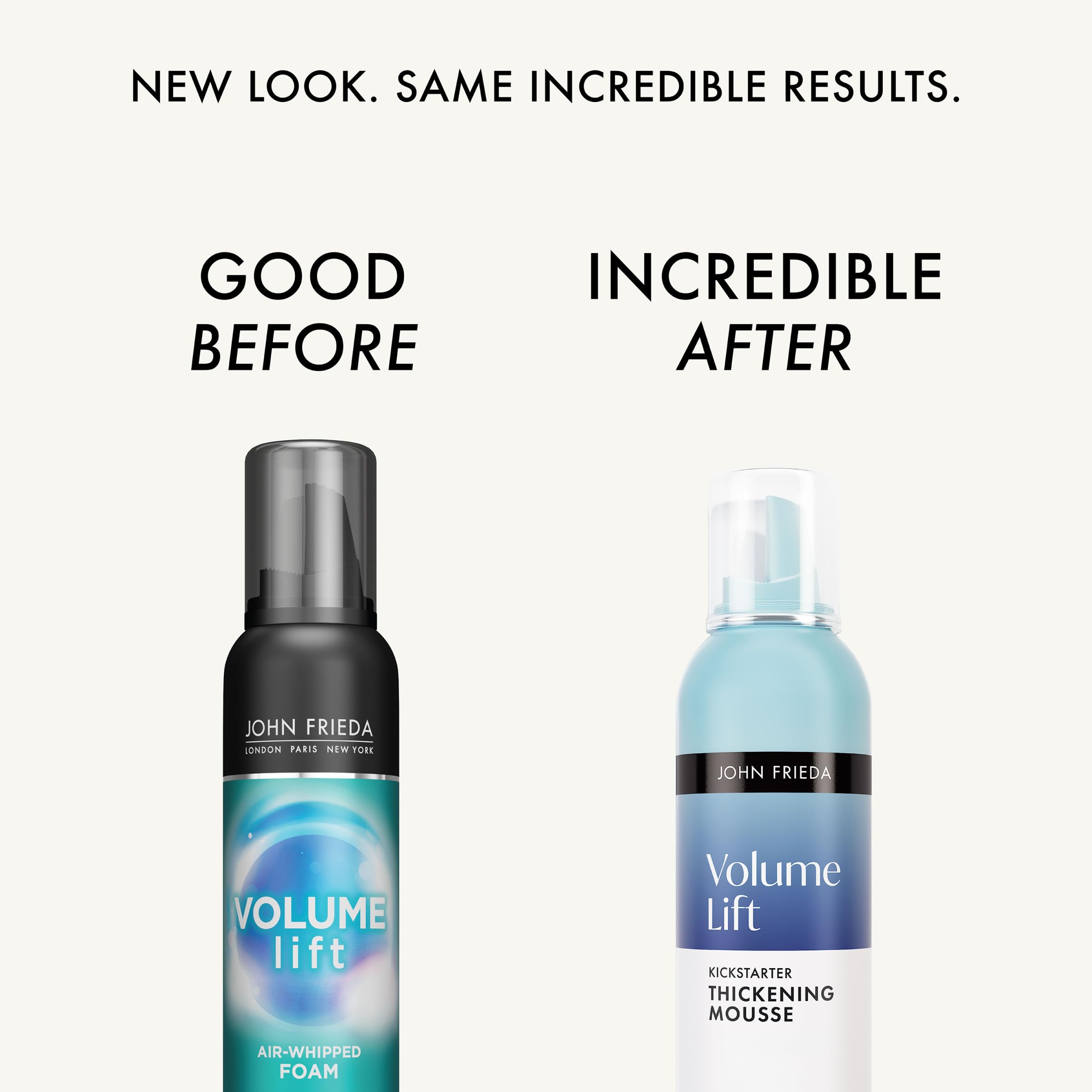 John Frieda Volume Lift aplicación de espuma para cabello, facilita peinado con volumen.