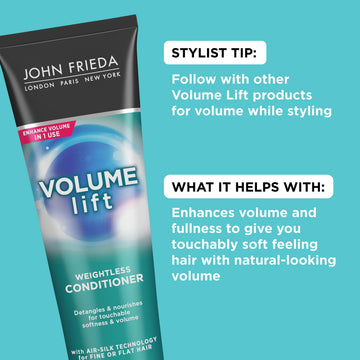 John Frieda Volume Lift conditioner applied to mid-lengths for lift