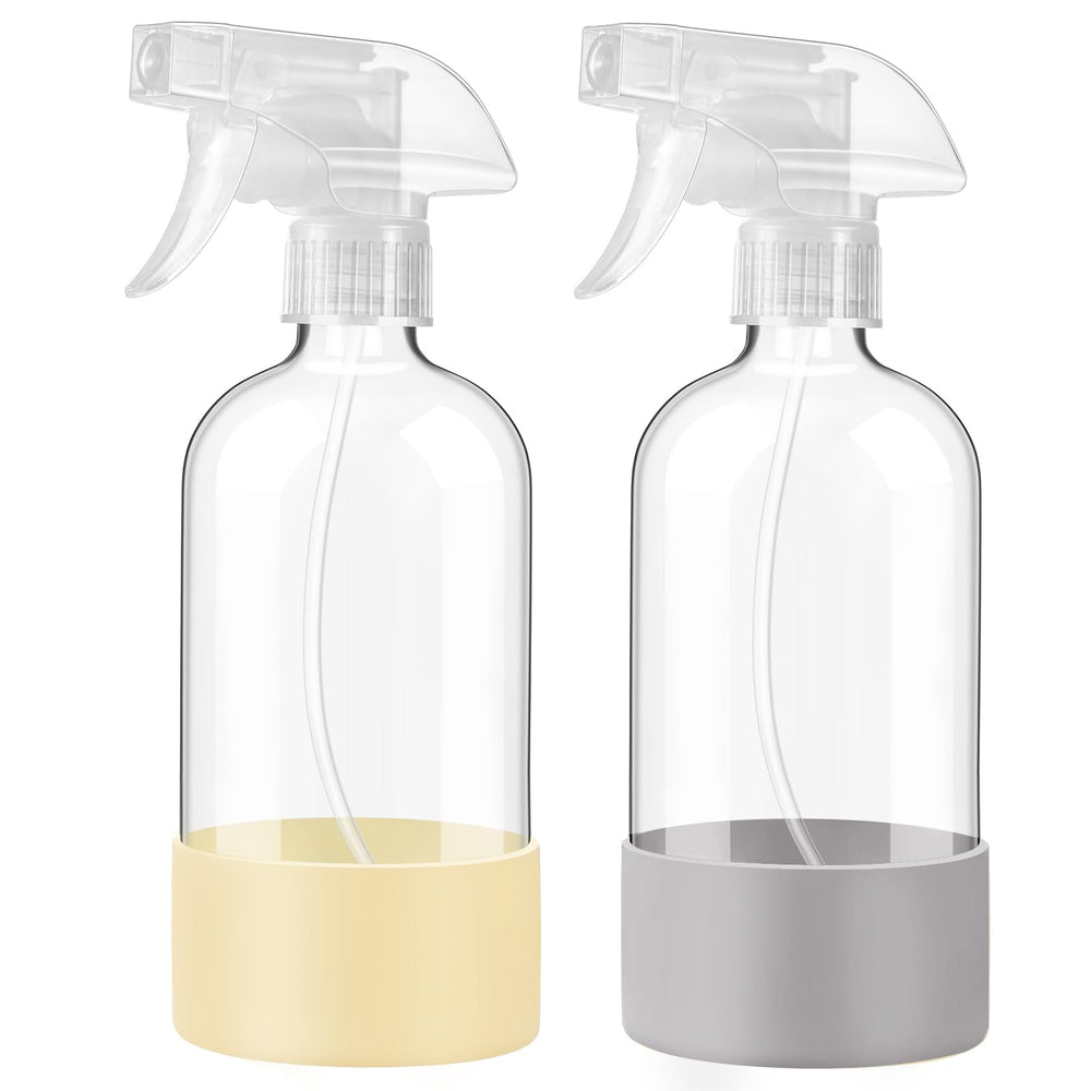 Botellas JohnBee de vidrio de 16 onzas con funda de silicona, duraderas y fáciles de rellenar