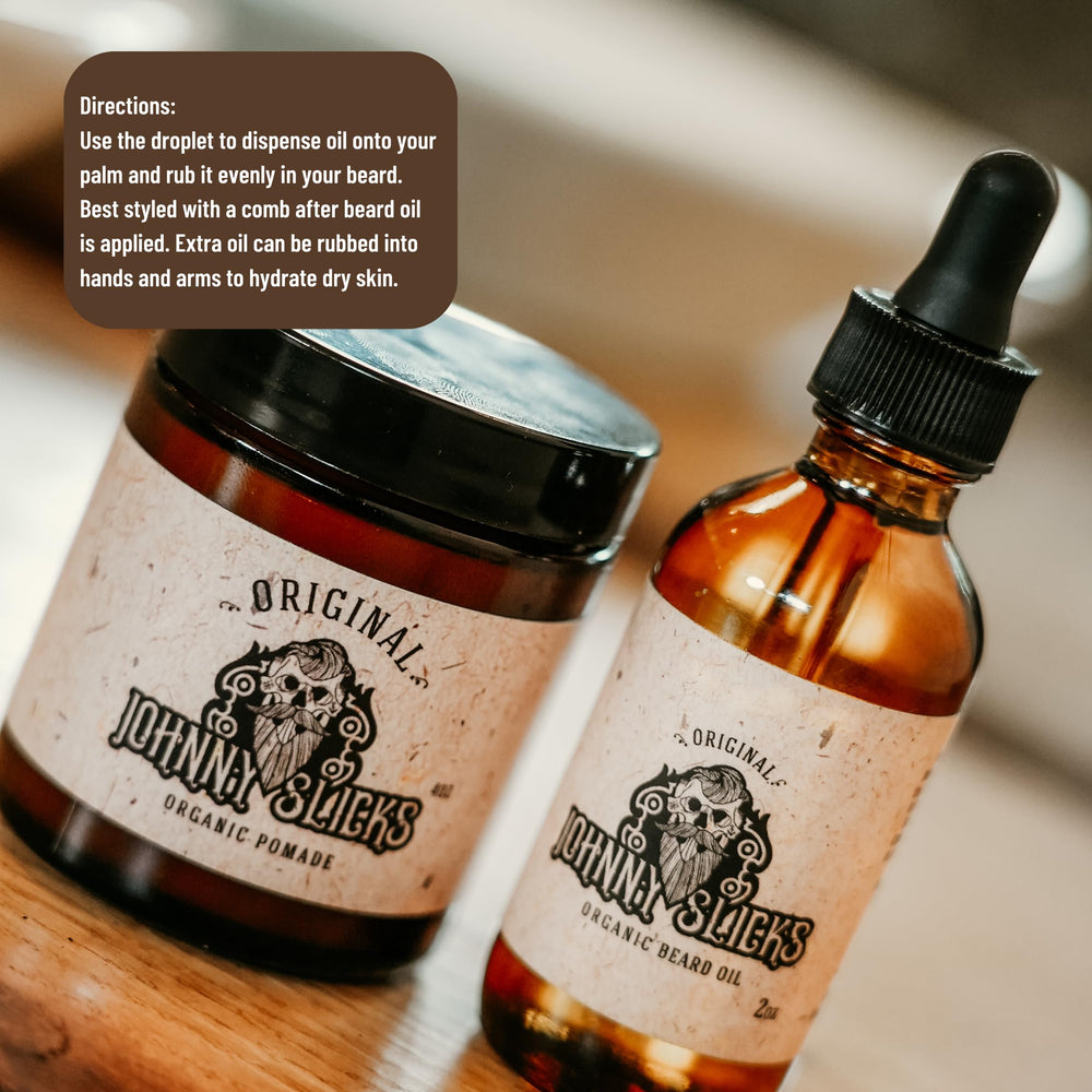 Johnny Slicks Aceite para barba: envase premium para regalo y uso diario