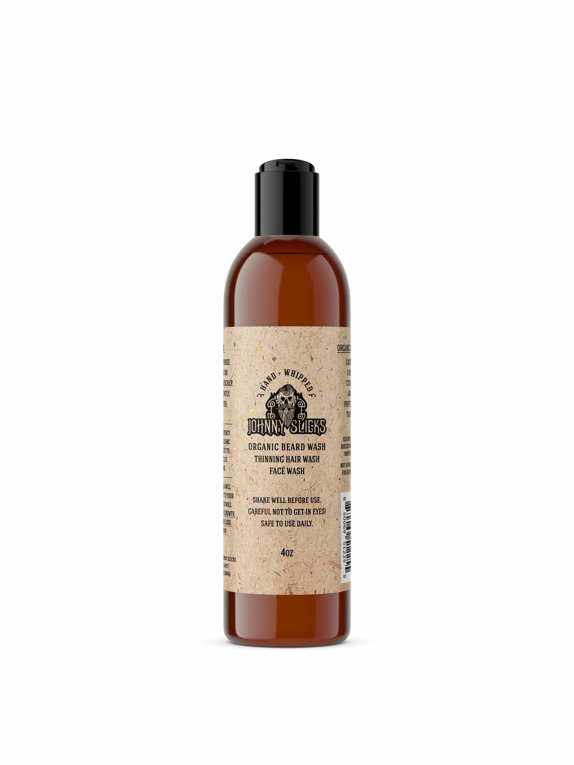 Johnny Slicks Jabon Barba Botella Vertido: limpieza suave para barba y piel