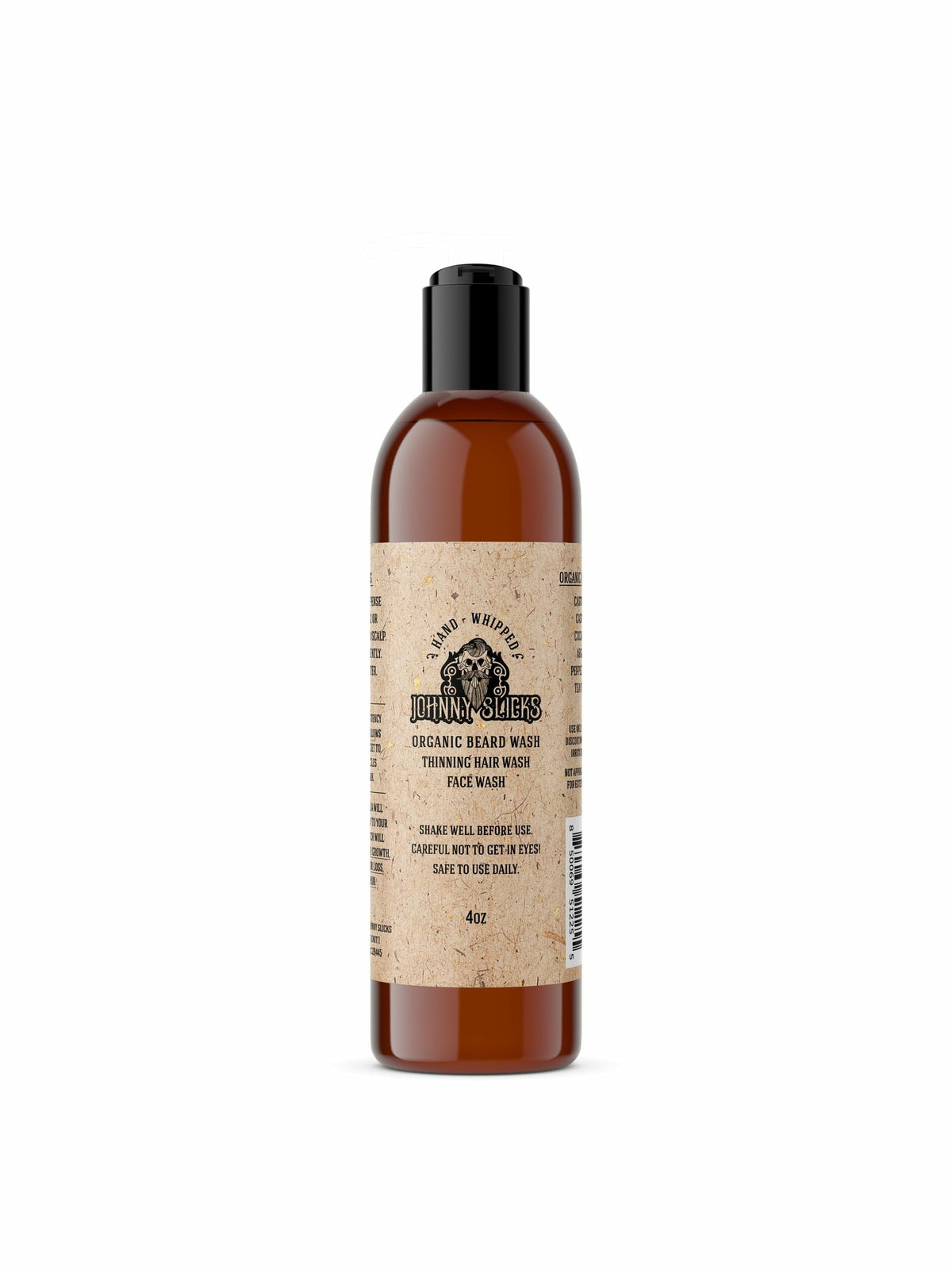 Johnny Slicks Jabon Barba Botella Vertido: limpieza suave para barba y piel