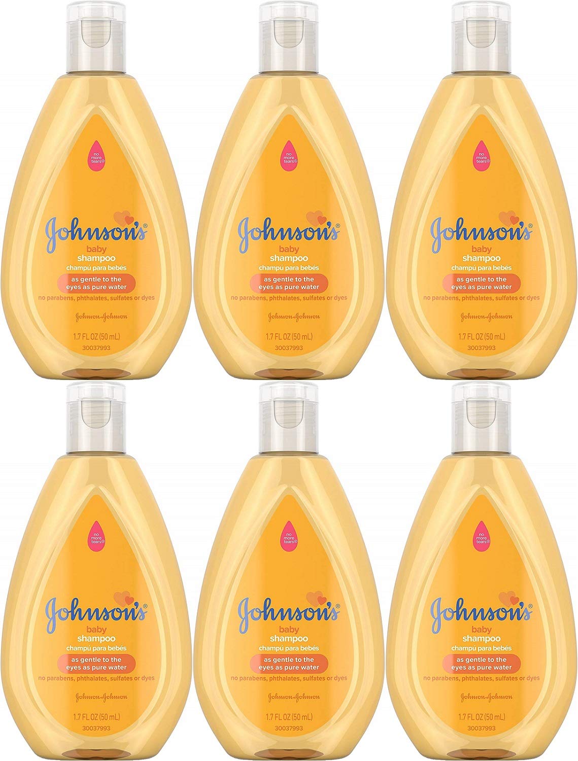 Champú Johnson's Baby, botellas de viaje, limpia suavemente el cabello del bebé.