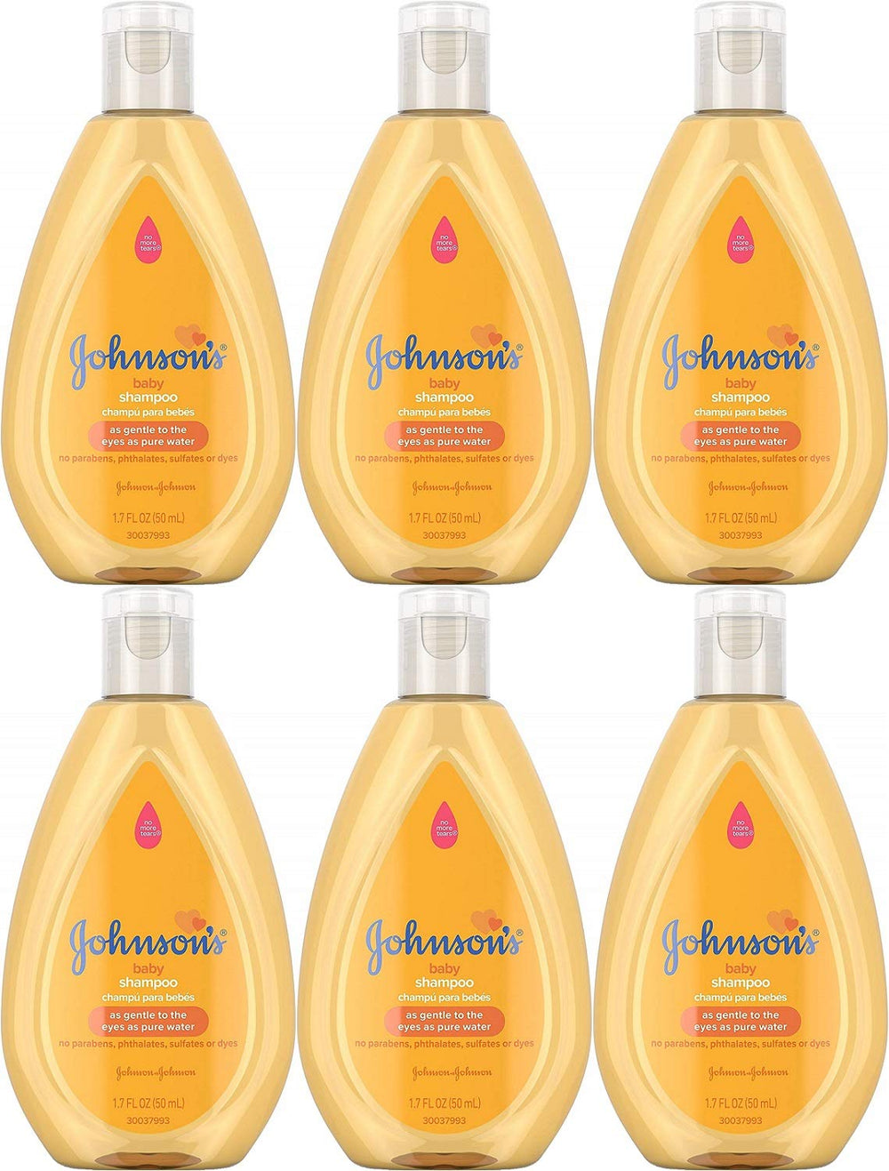 Champú Johnson's Baby, botellas de viaje, limpia suavemente el cabello del bebé.