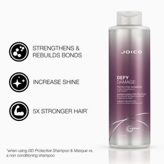 Espuma cremosa de Joico Defy Damage para lavado suave y eficaz.