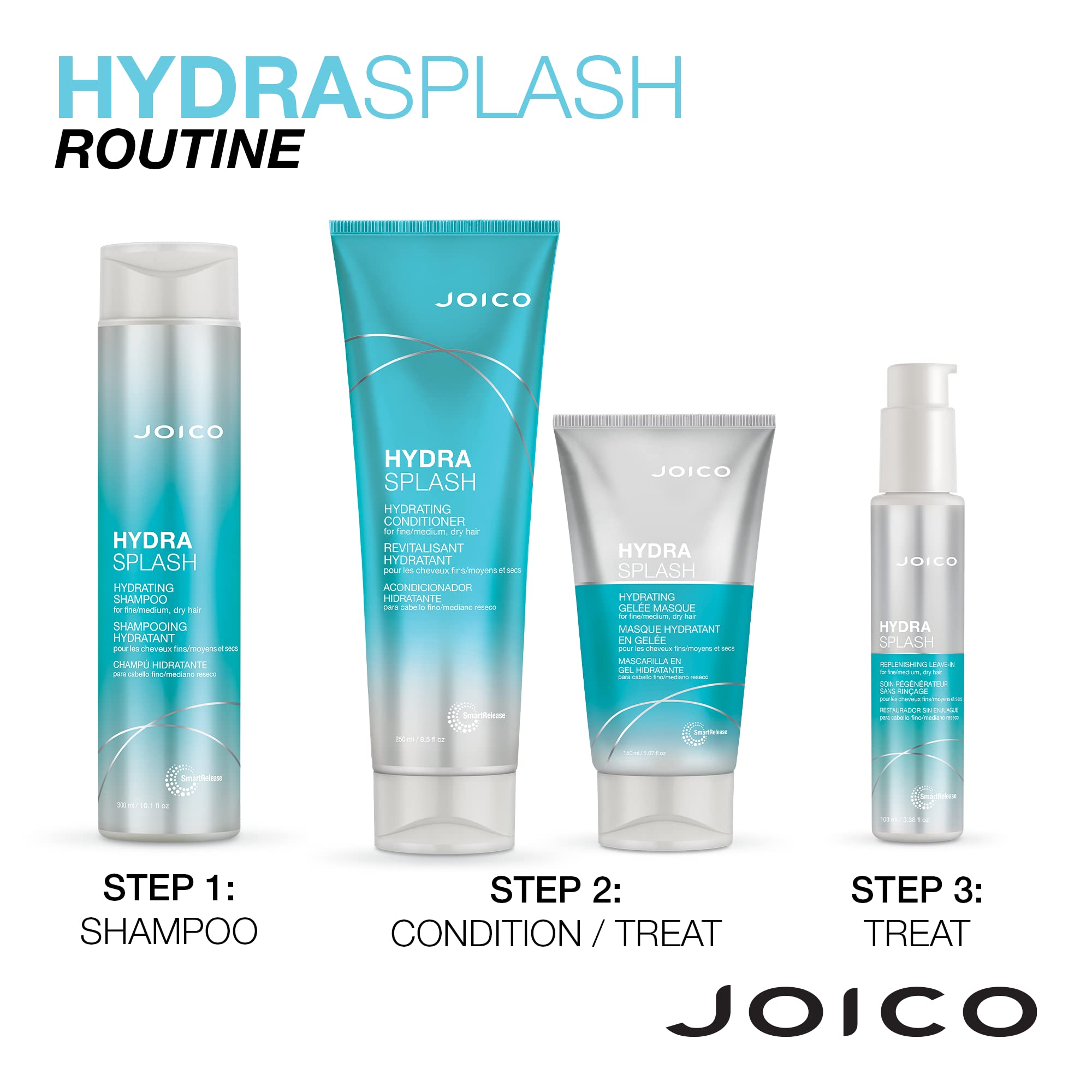 Brillo suave y saludable con Joico HydraSplash tras el lavado.