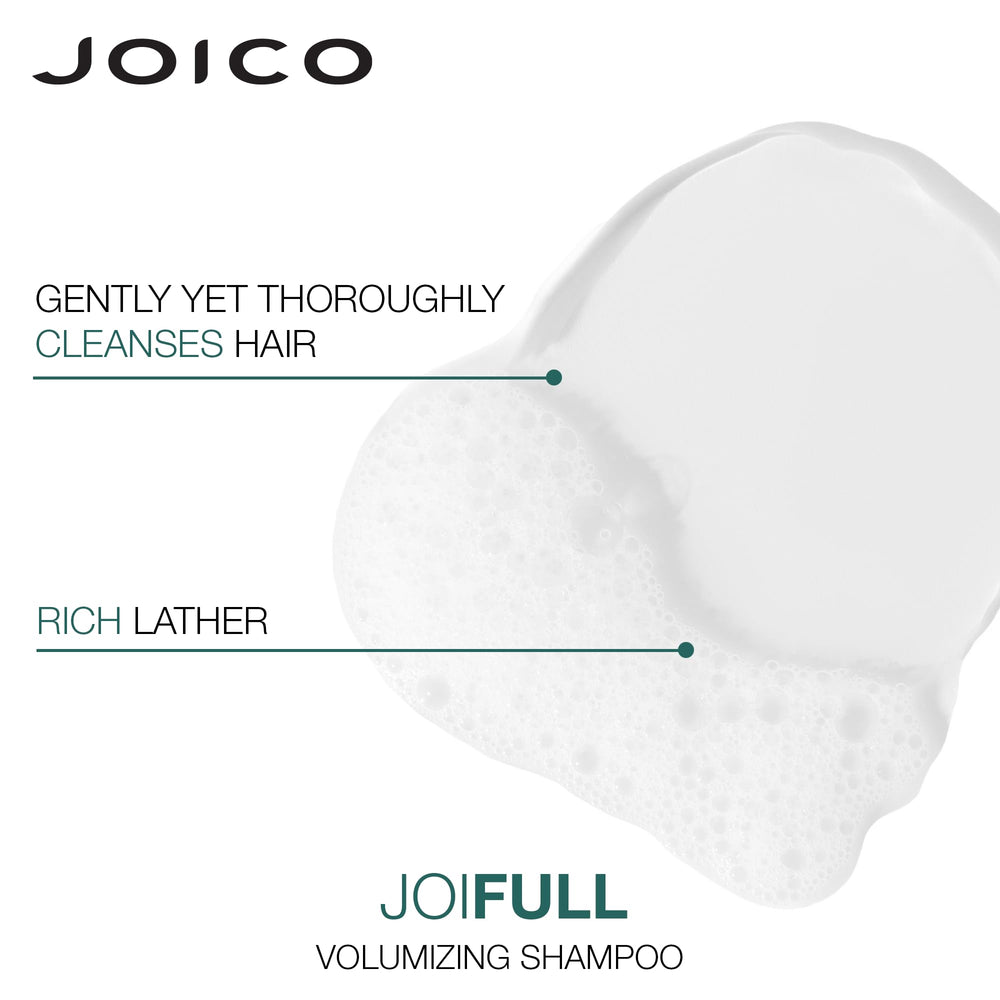 Pelo con JoiFULL mostrado con volumen visible y brillo natural.