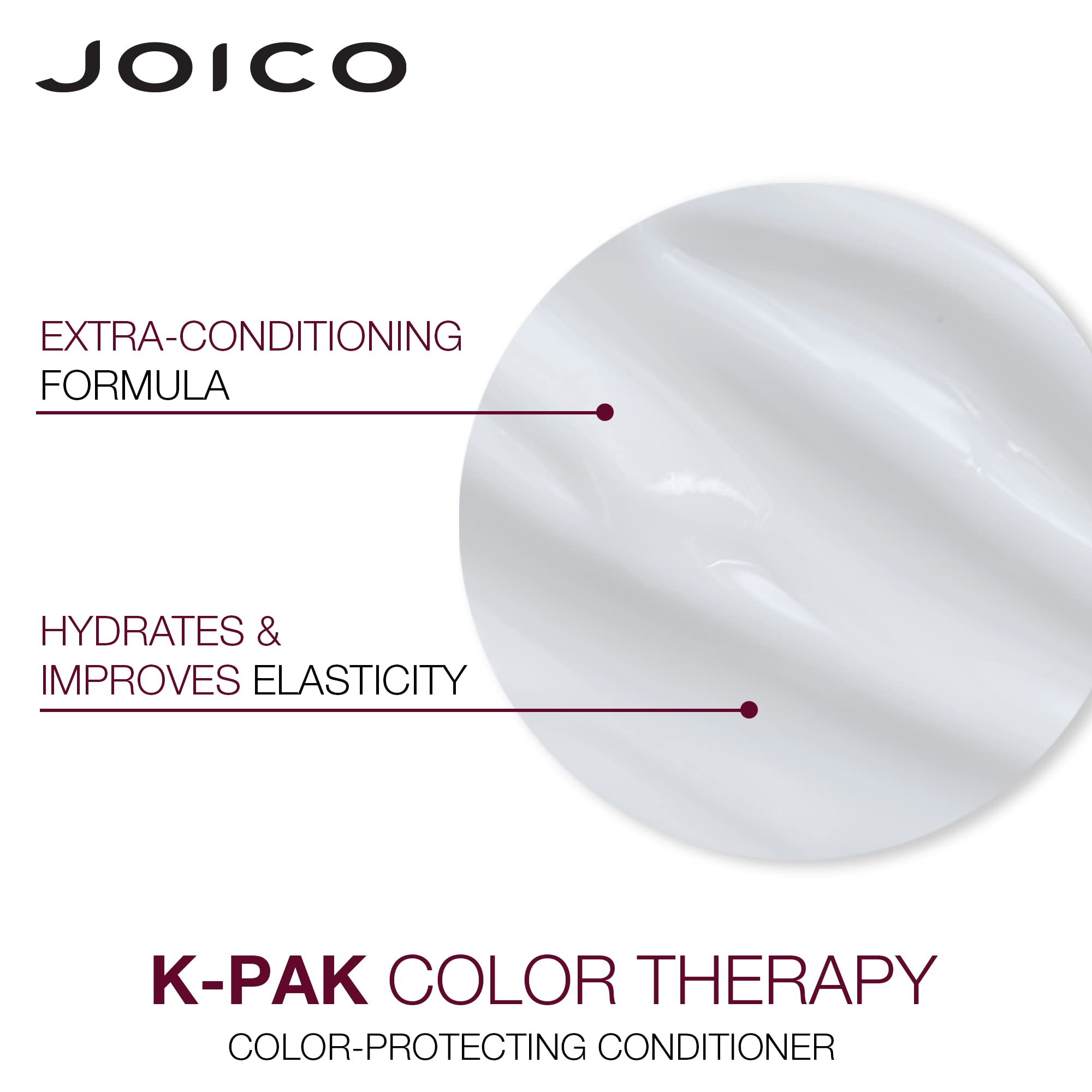 Joico K‑PAK Color Therapy aplicación en mano: control suave para lavado diario.