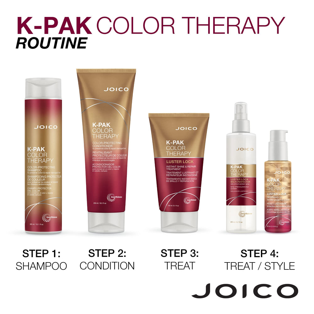 Envase práctico de Joico K-Pak Color Therapy para uso diario.