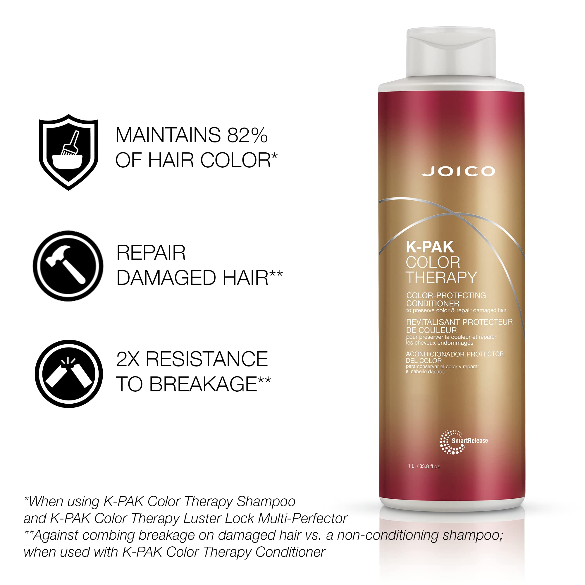 Joico K‑PAK Color Therapy textura: espuma cremosa que cuida el color.