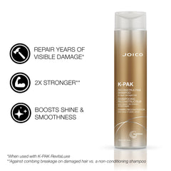 Joico K-PAK Daily Conditioner en botella frontal, nutrición diaria y mayor elasticidad.