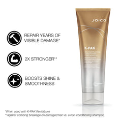 Set de dos productos Joico K-PAK en mesa, opción práctica para rutina capilar.