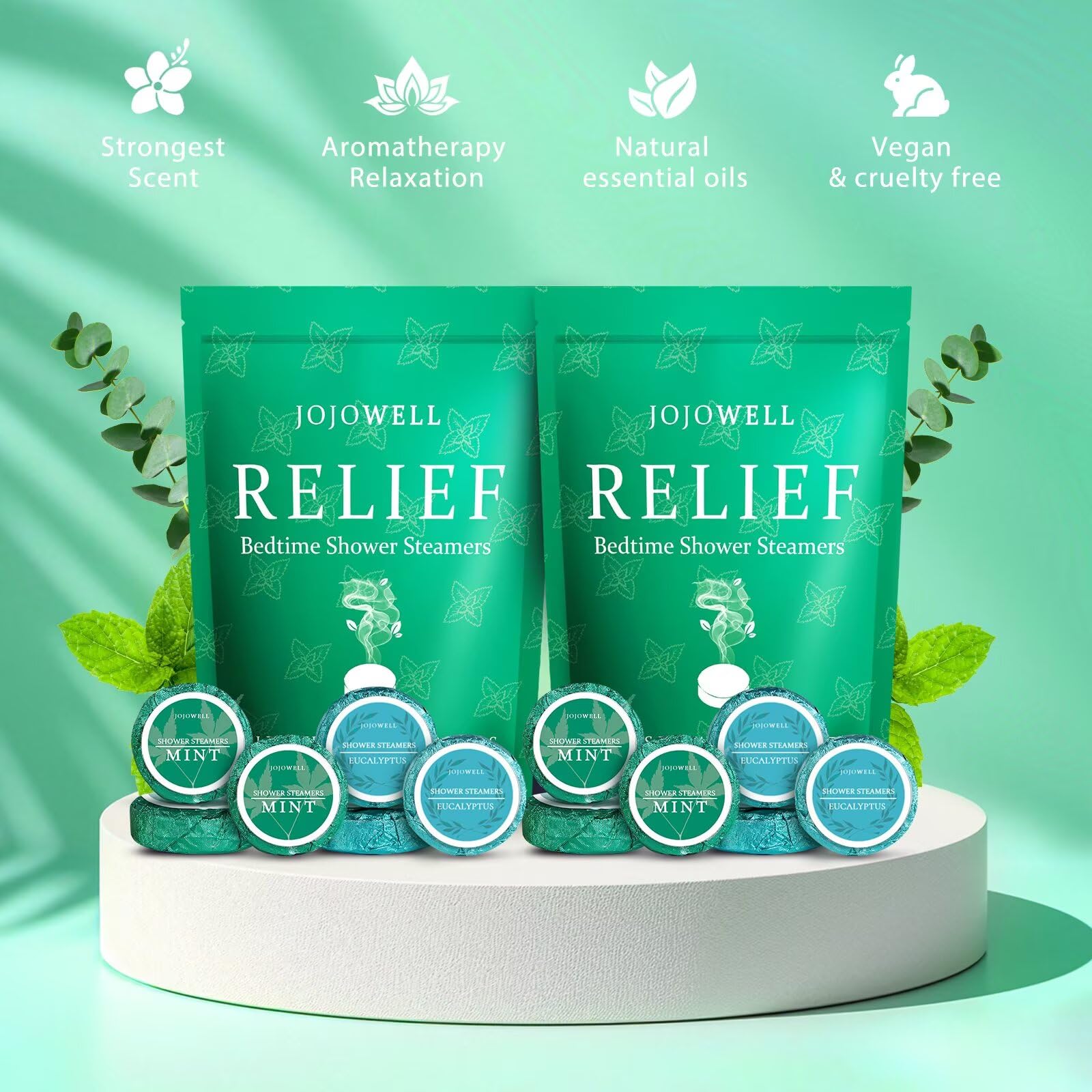 JoJowell bombas de ducha Menta: aromaterapia fresca para revitalizar la ducha.