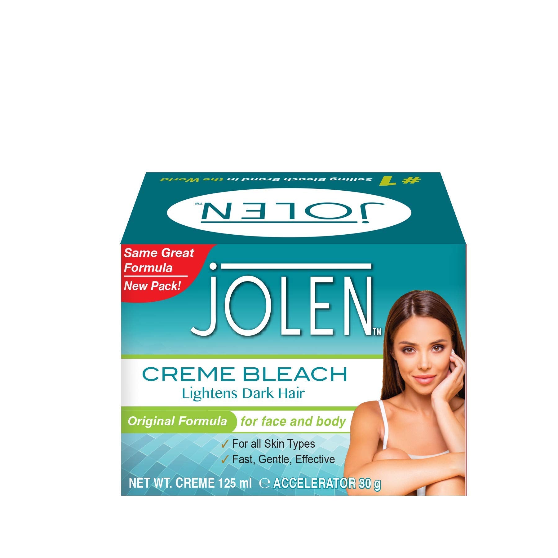 Jolen Crema Blanqueadora Fórmula Original 125 ml, empaque frontal para identificar tamaño y uso.