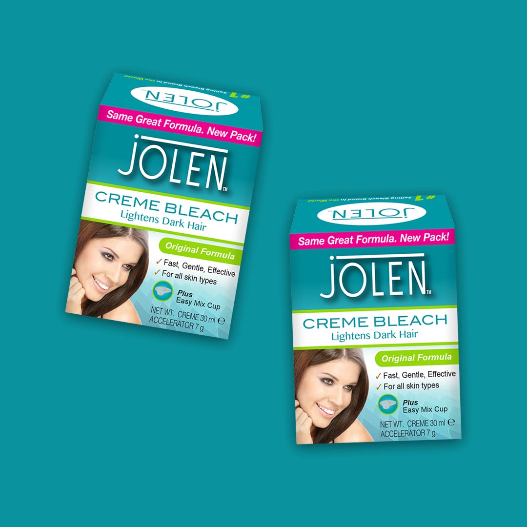 Frente del envase Jolen crema blanqueadora, formato compacto