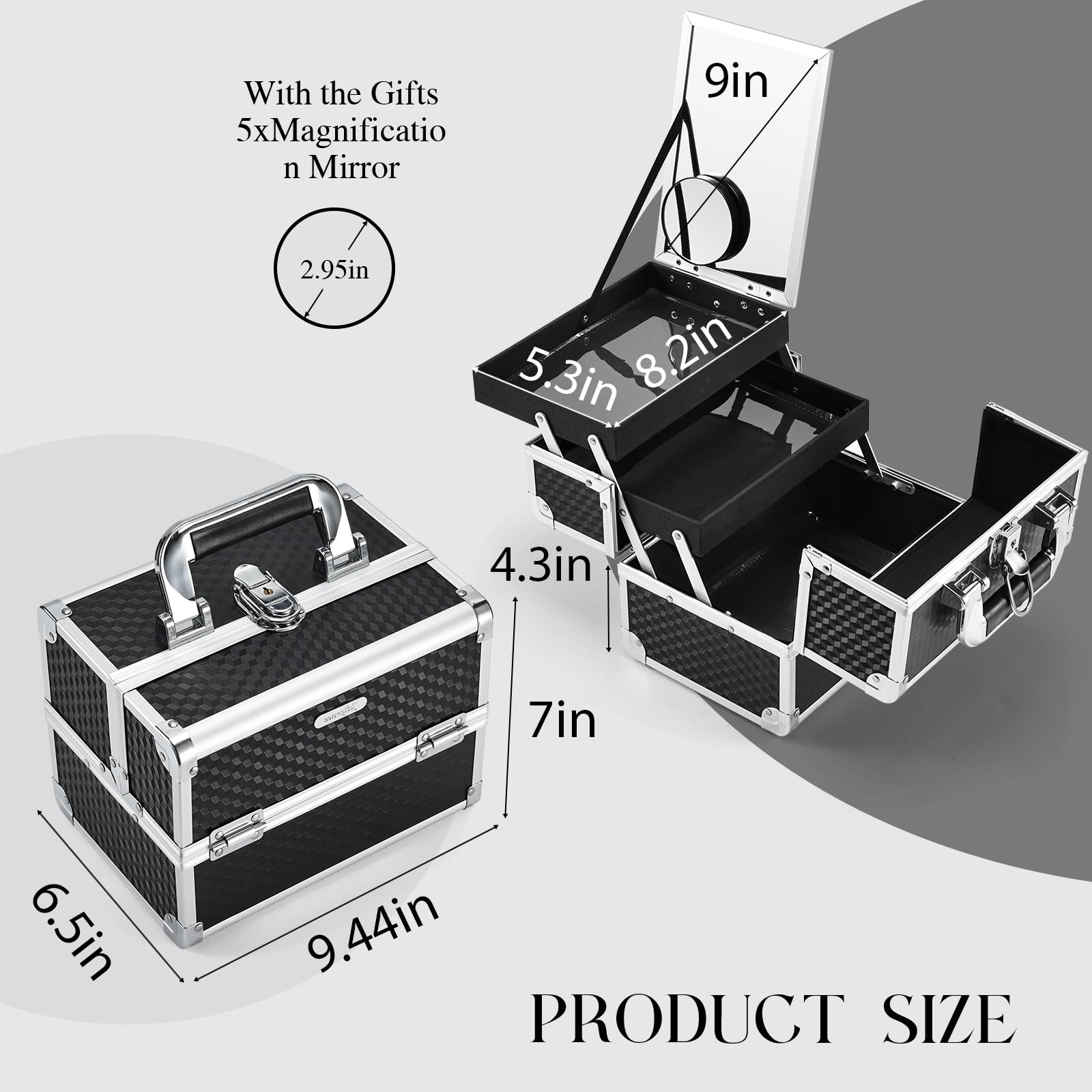 Joligrace caja con dos bandejas extendidas para organización eficiente