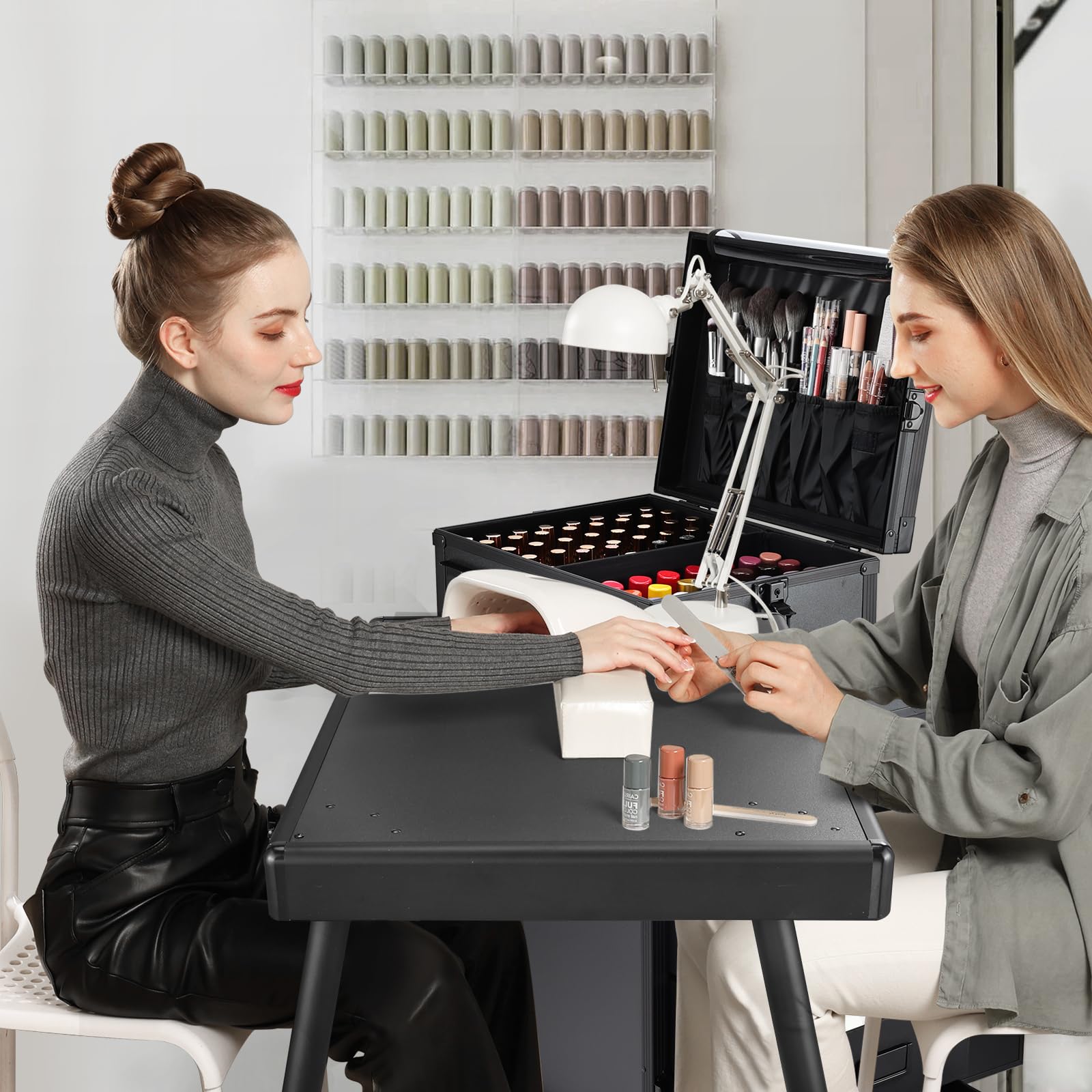 Joligrace mesa manicura rodante altura ajustable, adaptada a tu altura.