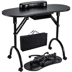 Table Joligrace, manucure pliable avec roulettes, mobilité facilitée.