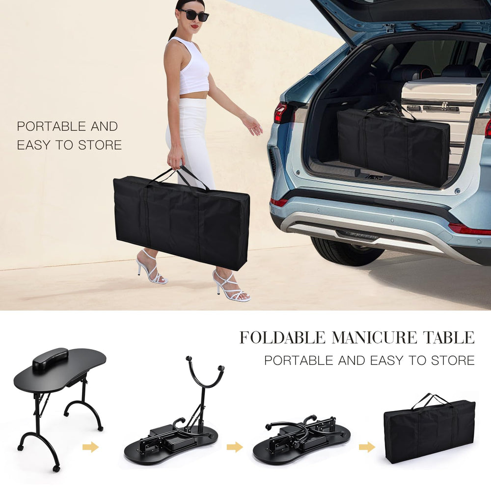 Joligrace, table de manucure pliable adaptée aux déplacements.
