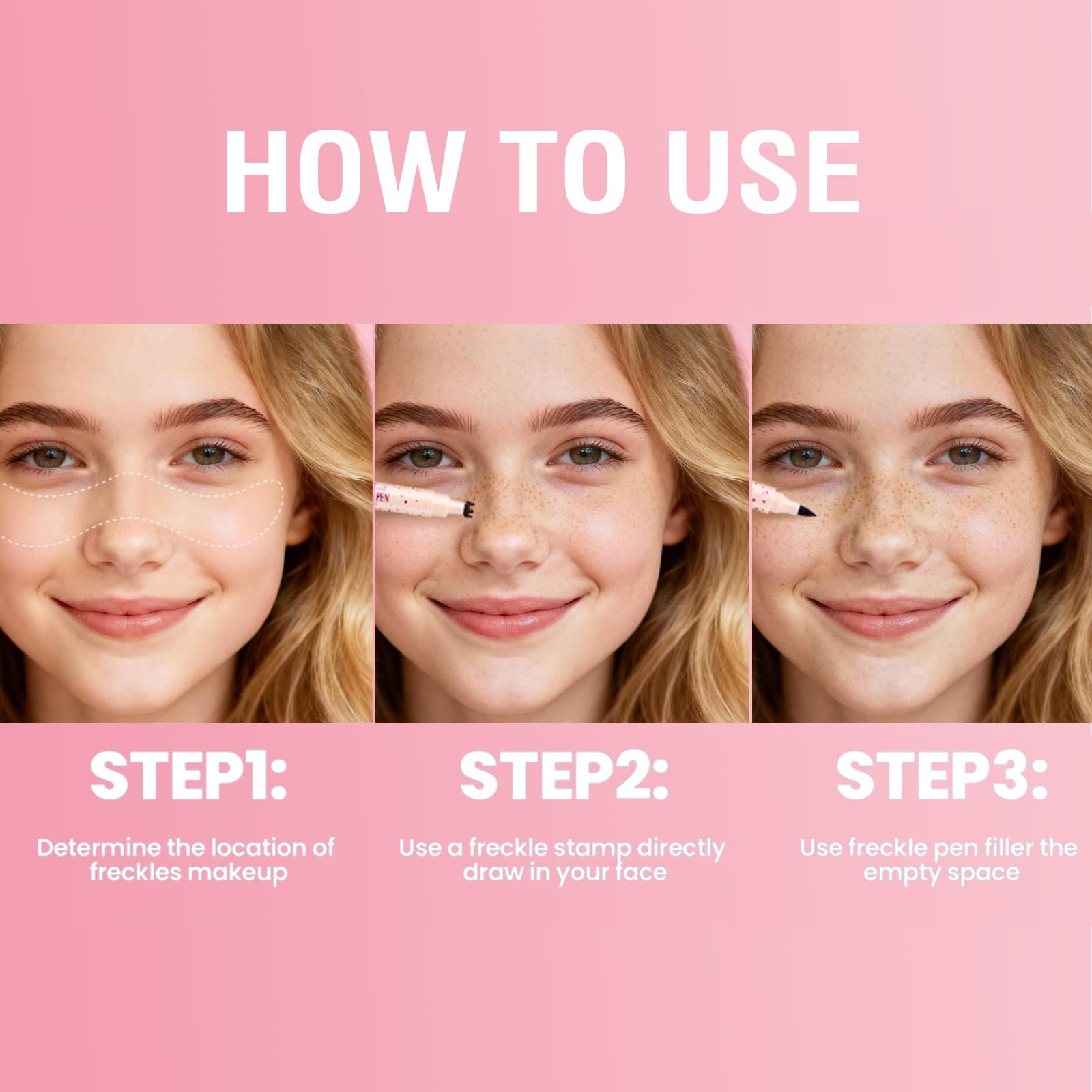 Efecto bronceado natural con Jolilab Freckle Pen para looks diarios.