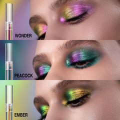 Jolilab Liquid Chameleon Eyeshadow Ember Radiance swatch for warm, holographic depth