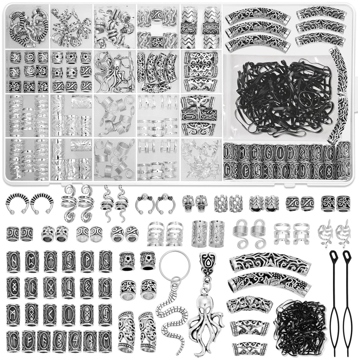 Jollidecor cuentas pelo trenzas: abalorios duraderos con toque nórdico para trenzas