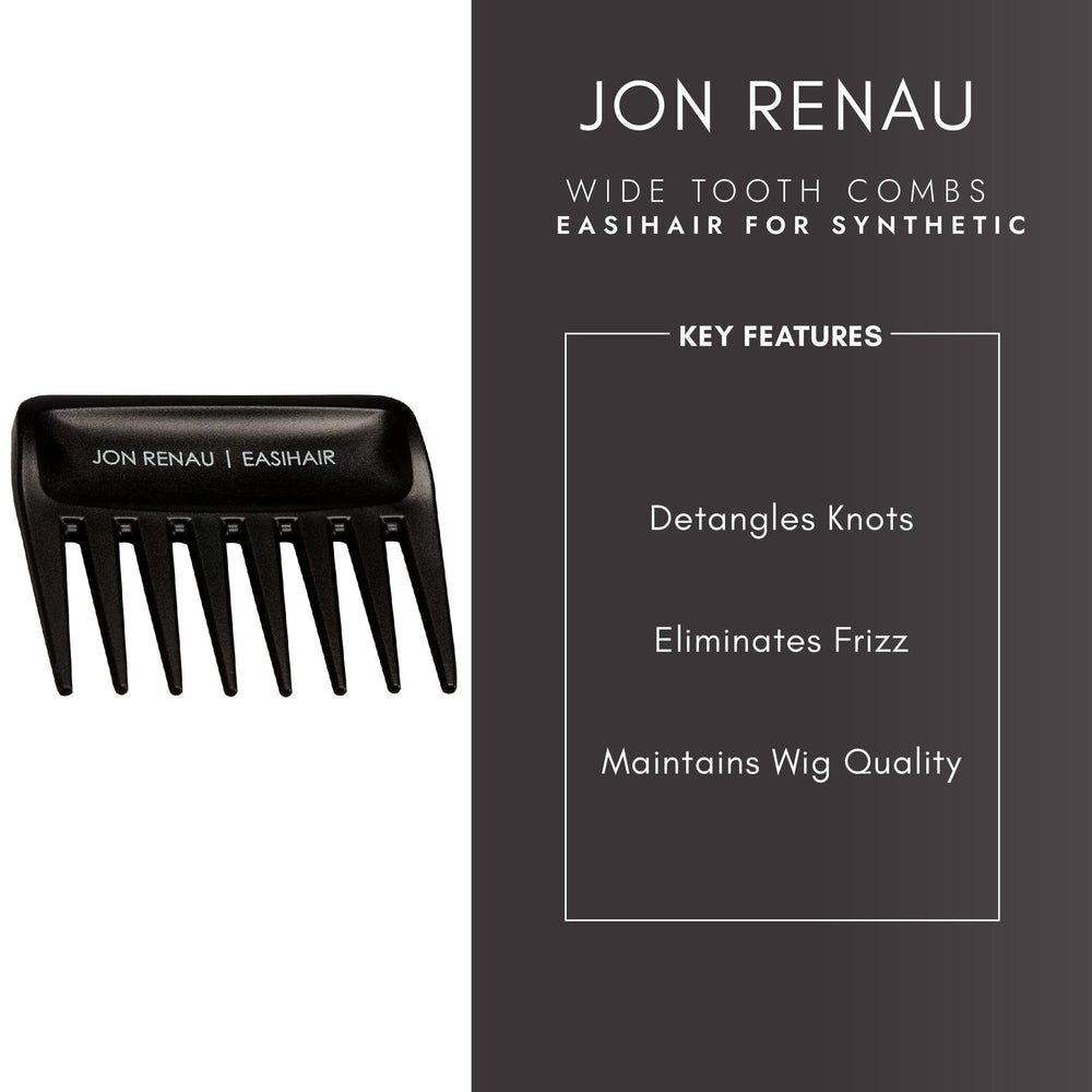 Jon Renau peine dientes anchos con cabello humano, cuidado suave para cabellos delicados.