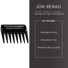 Jon Renau peine dientes anchos con cabello humano, cuidado suave para cabellos delicados.