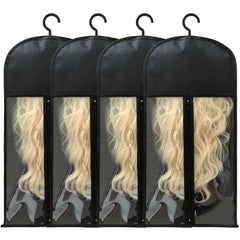 Jonley bolsas para pelucas 4 piezas con percha para almacenamiento ordenado.