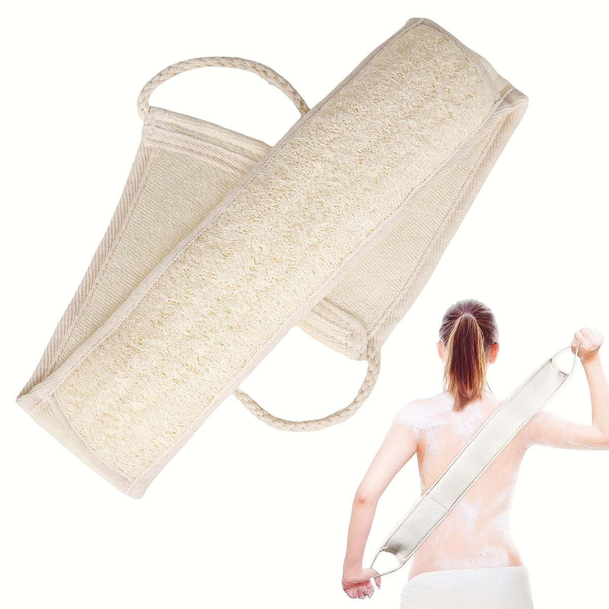 Esponja Jopplim para espalda, lufa larga facilita llegar a zonas difíciles y exfoliar suavemente