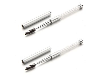 Cepillos JOSALINAS para cejas y pestañas, cepillo spoolie plateado para definir y desenredar.
