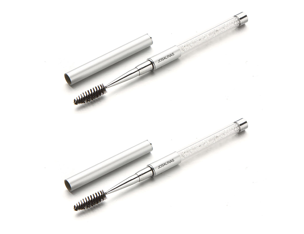 Cepillos JOSALINAS para cejas y pestañas, cepillo spoolie plateado para definir y desenredar.