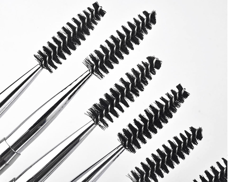 Cepillos para cejas y pestañas JOSALINAS, plateado y aptos para uso diario.