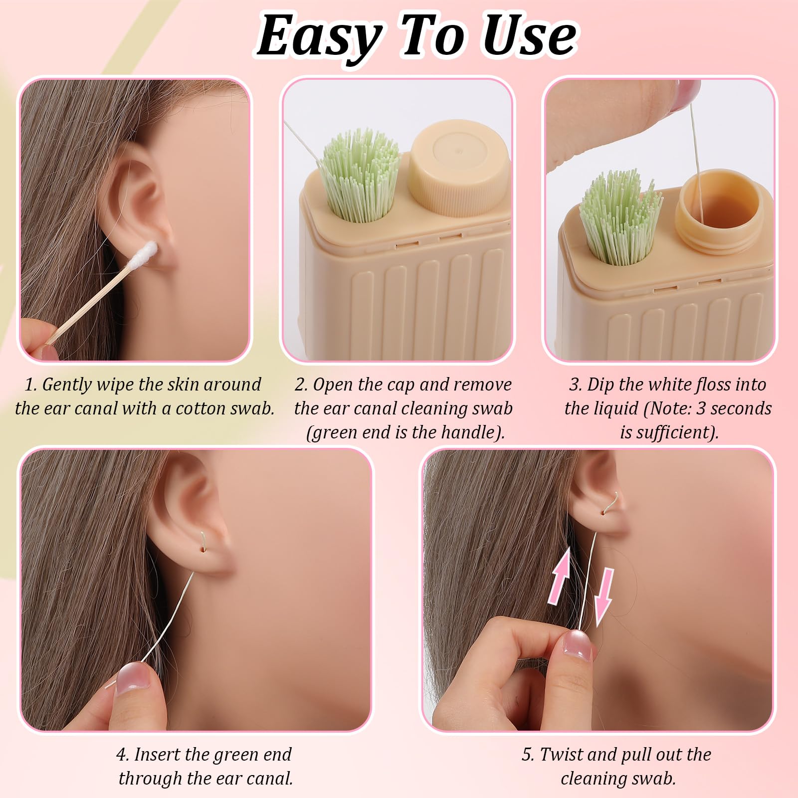Josojoou kit-portatil-limpieza-piercing-oreja, ideal para viaje.