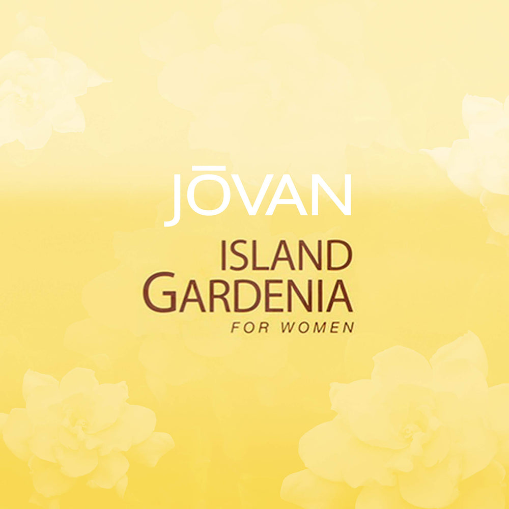 Jovan Island Gardenia: envase clásico transmite sofisticación y regalo ideal.