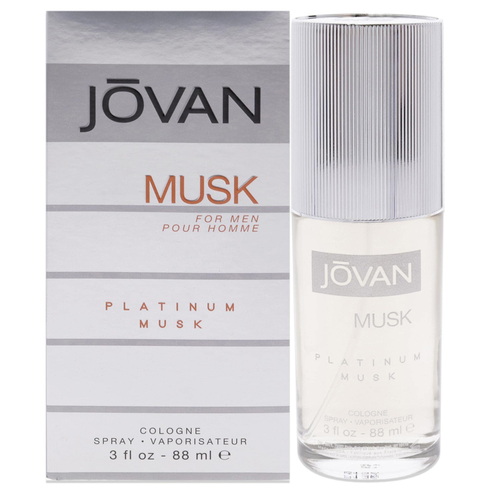 Jovan Platinum Musk, frasco de pulverizador de 3 onzas para uso diario
