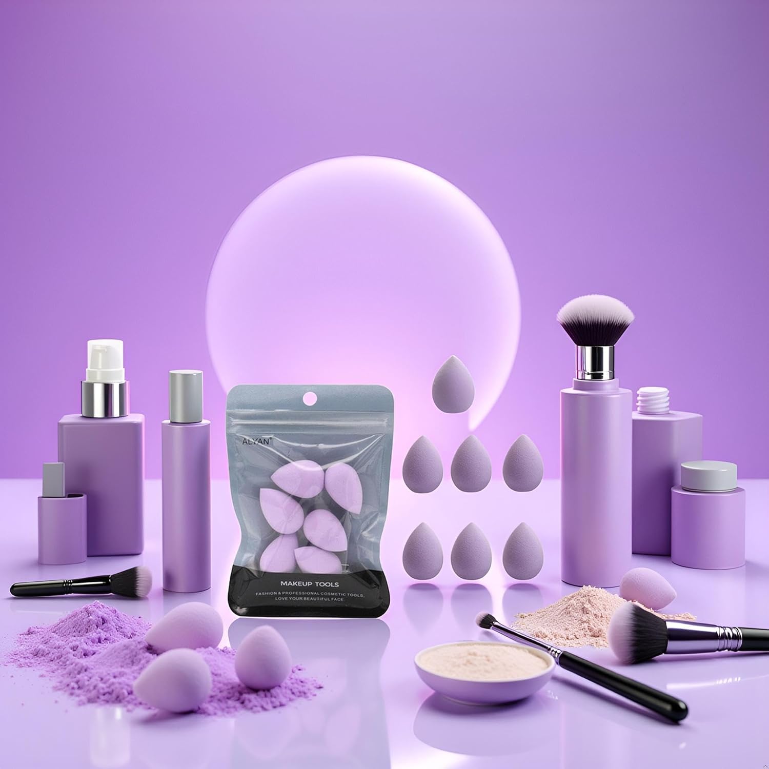 Esponja Jowxsx de bordes ergonómicos para detalles alrededor de ojos y nariz.